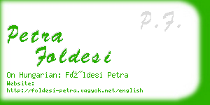 petra foldesi business card