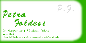 petra foldesi business card